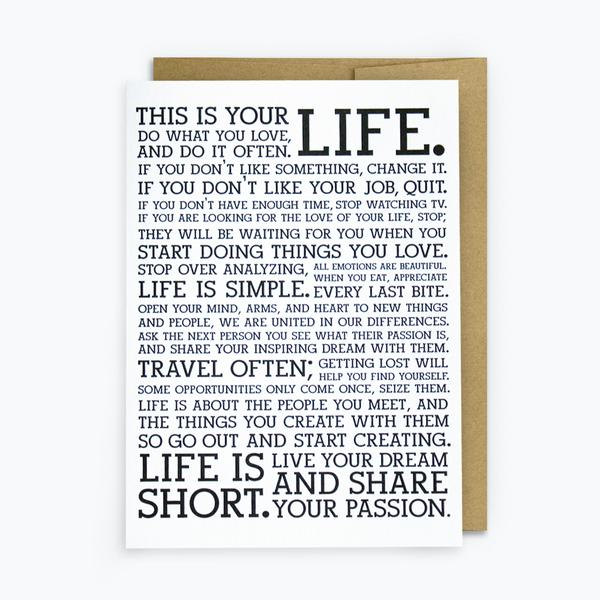 Holstee Manifesto Greeting Card
