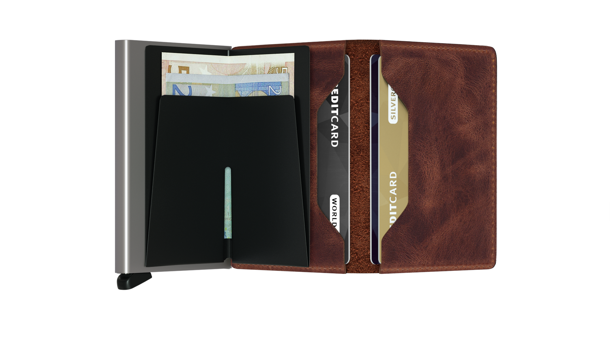 Secrid Slimwallet Vintage Brown Open