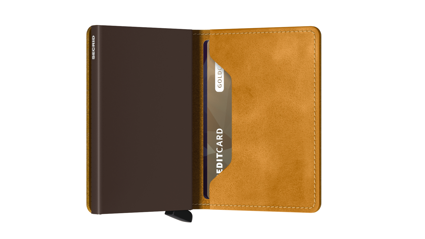 Secrid Slimwallet Vintage Ochre Semi Open