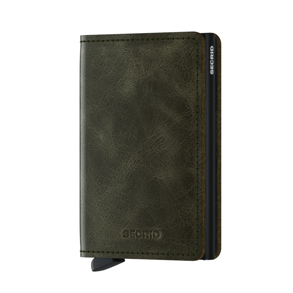 Secrid Slimwallet Vintage Olive-Black Front