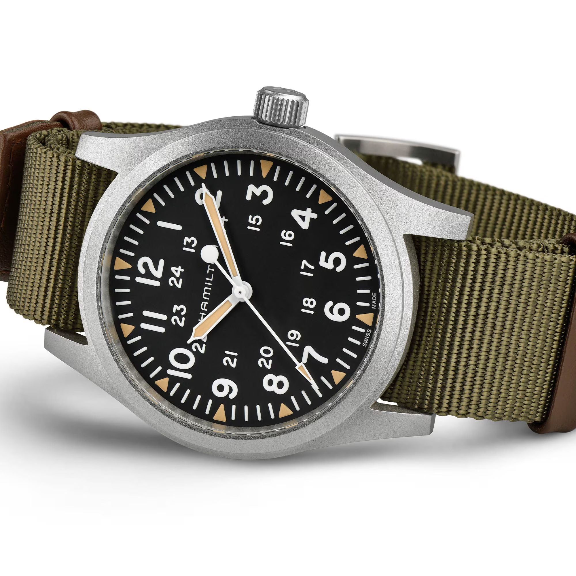 Hamilton Khaki Field/Mech/42mm Grn Nato H69529933 - Image 4