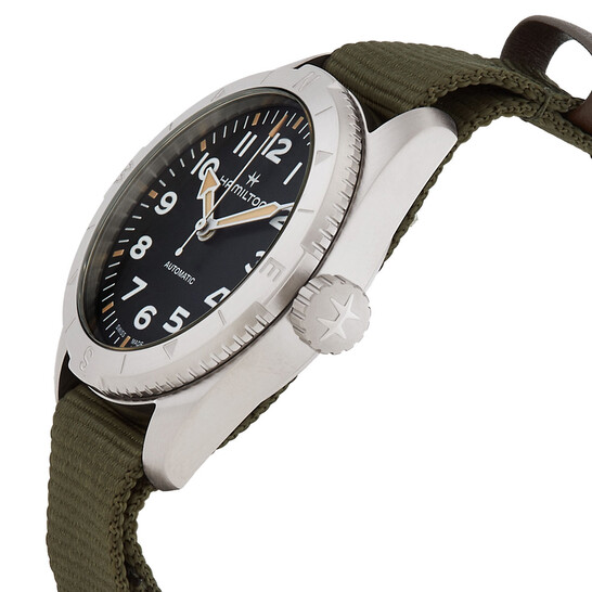 Side View of Hamilton Khaki Field Expedition Auto Black Dial Watch h70315931