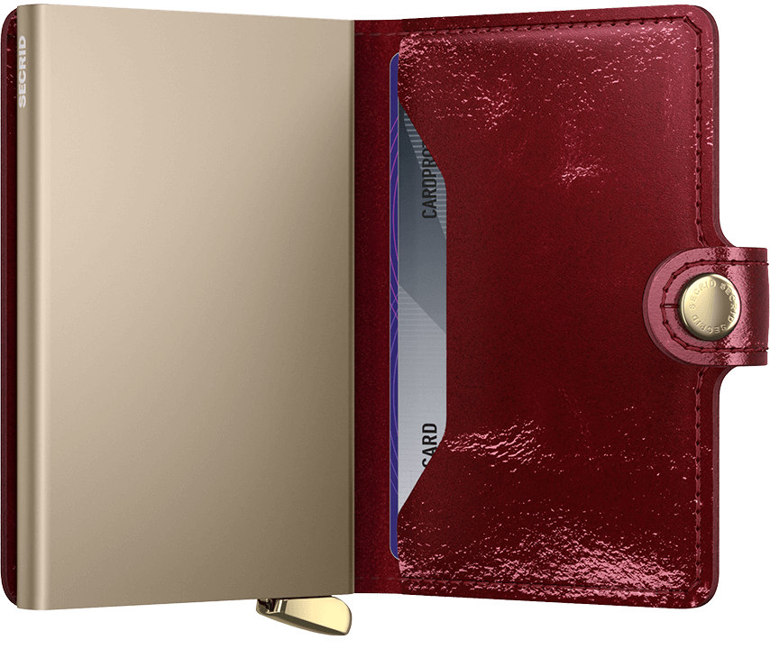 Secrid Mini Naplak Red Partial Open