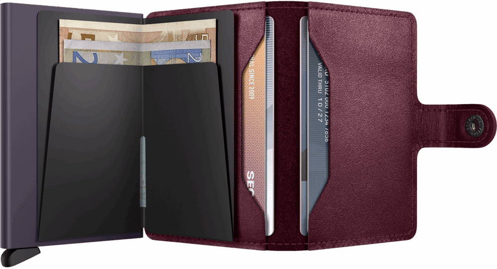 Secrid mini wallet cranberry open