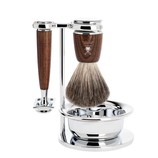 Mühle Rytmo Stmd Ash 3 pc Pure Badger Safety Razor Set MUH-S81H220SR