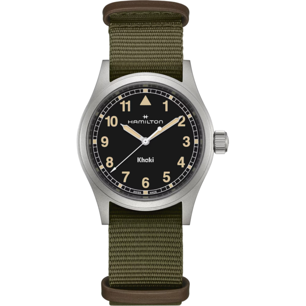 Hamilton Khaki Field Quartz 38mm Blk w/ Grn Nato H69401930